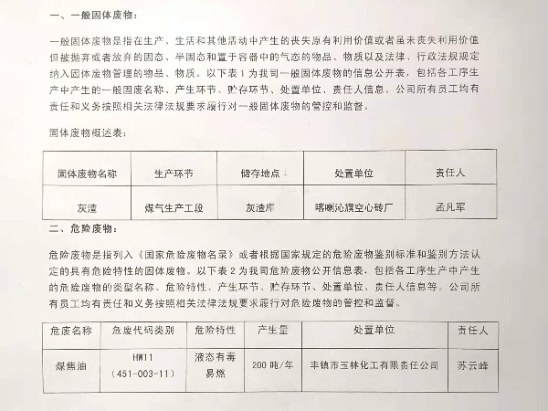 關于赤峰卉原建材有限公司產(chǎn)生處置固體、危險廢物信息的公開公示